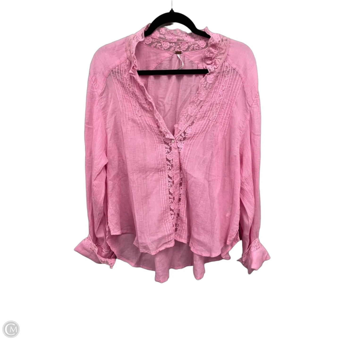 Top Long Sleeve By Free People In Pink, Size: Xl