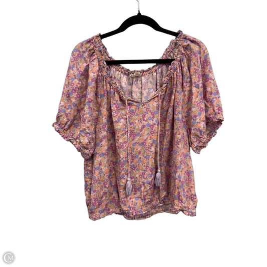 Top Short Sleeve By Lucky Brand In Purple, Size: Xl