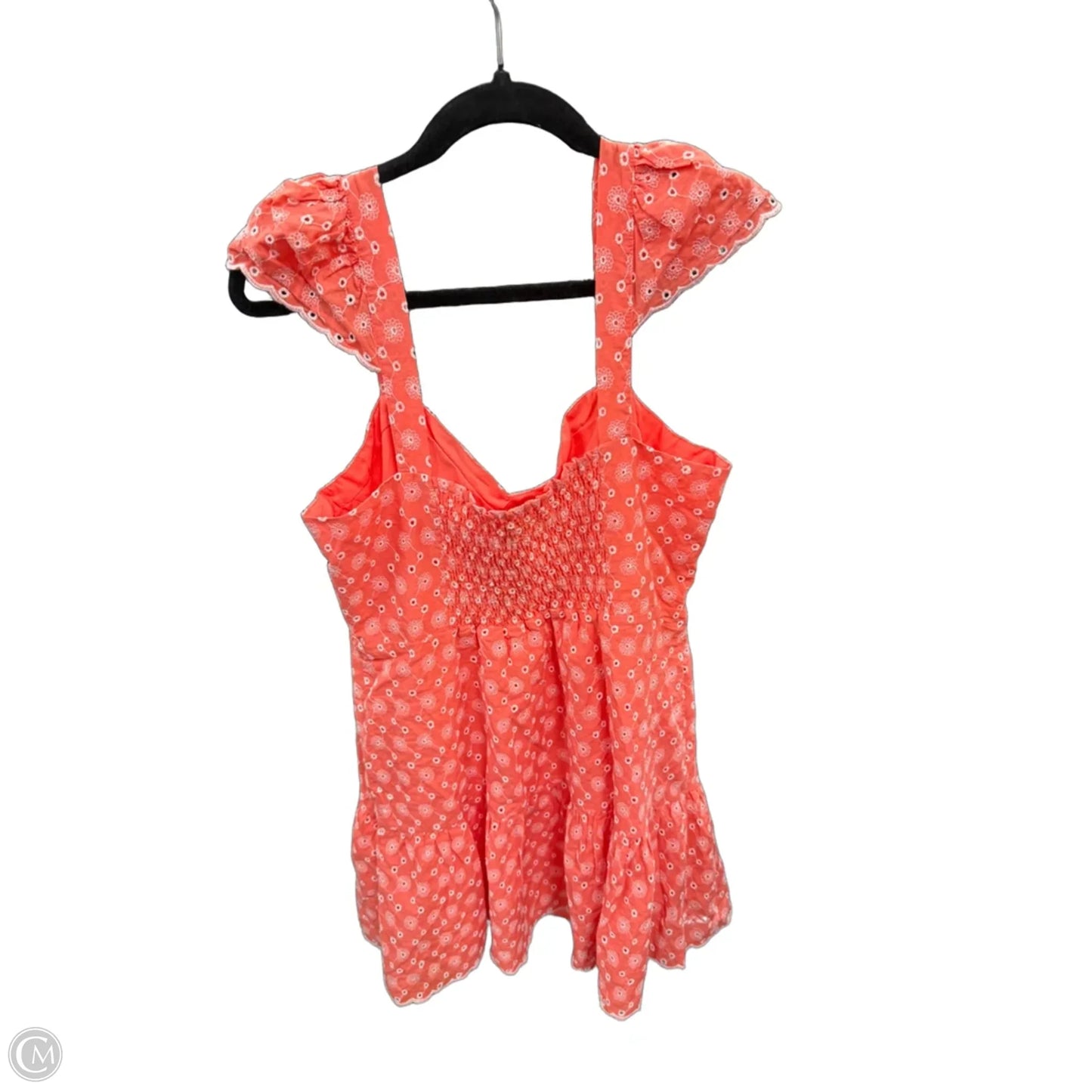 Dress Casual Short By Betsey Johnson In Orange & White, Size: L