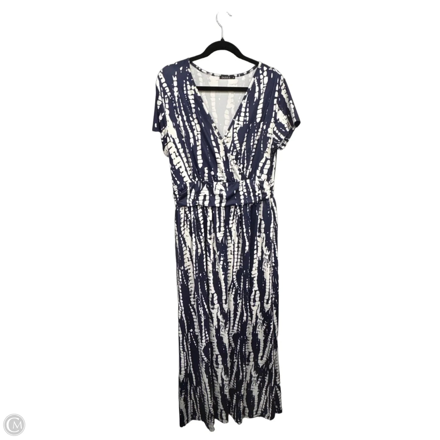 Dress Casual Maxi By Clothes Mentor In Blue & White, Size: Xl