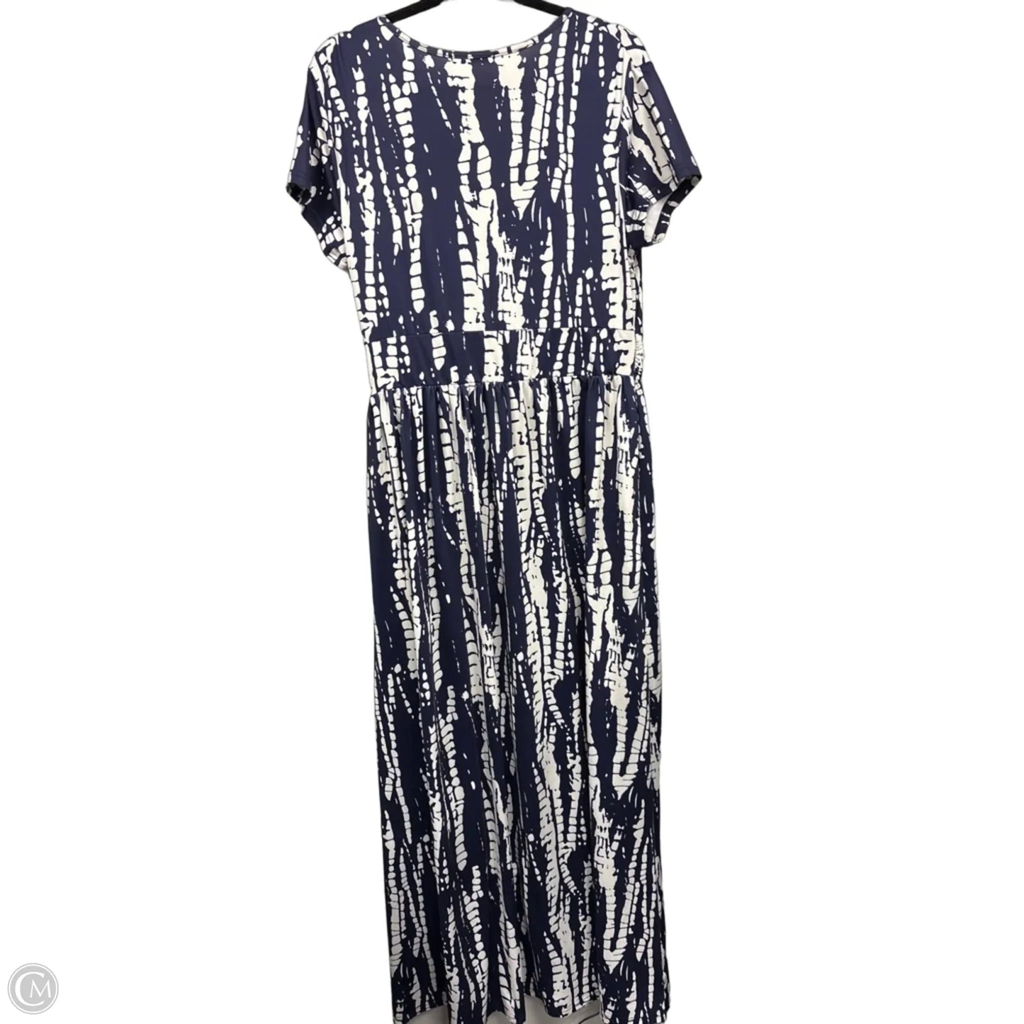 Dress Casual Maxi By Clothes Mentor In Blue & White, Size: Xl
