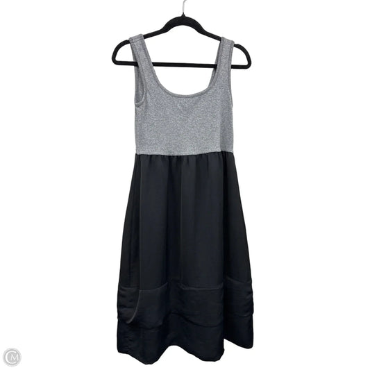 Dress Casual Midi By Massimo Dutti In Black & Grey, Size: M