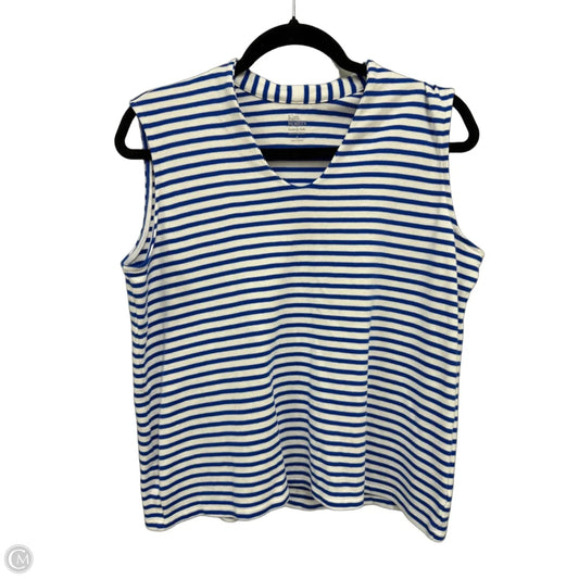 Top Sleeveless By Kim Rogers In Blue & White, Size: S