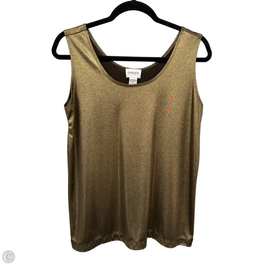 Top Sleeveless By Chicos In Gold, Size: L