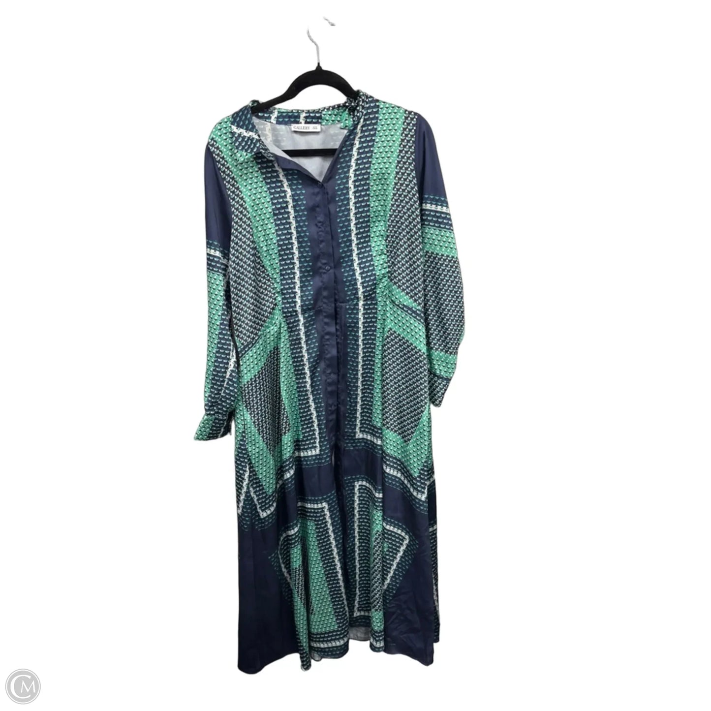 Dress Casual Maxi By Gallery In Blue & Green, Size: 14