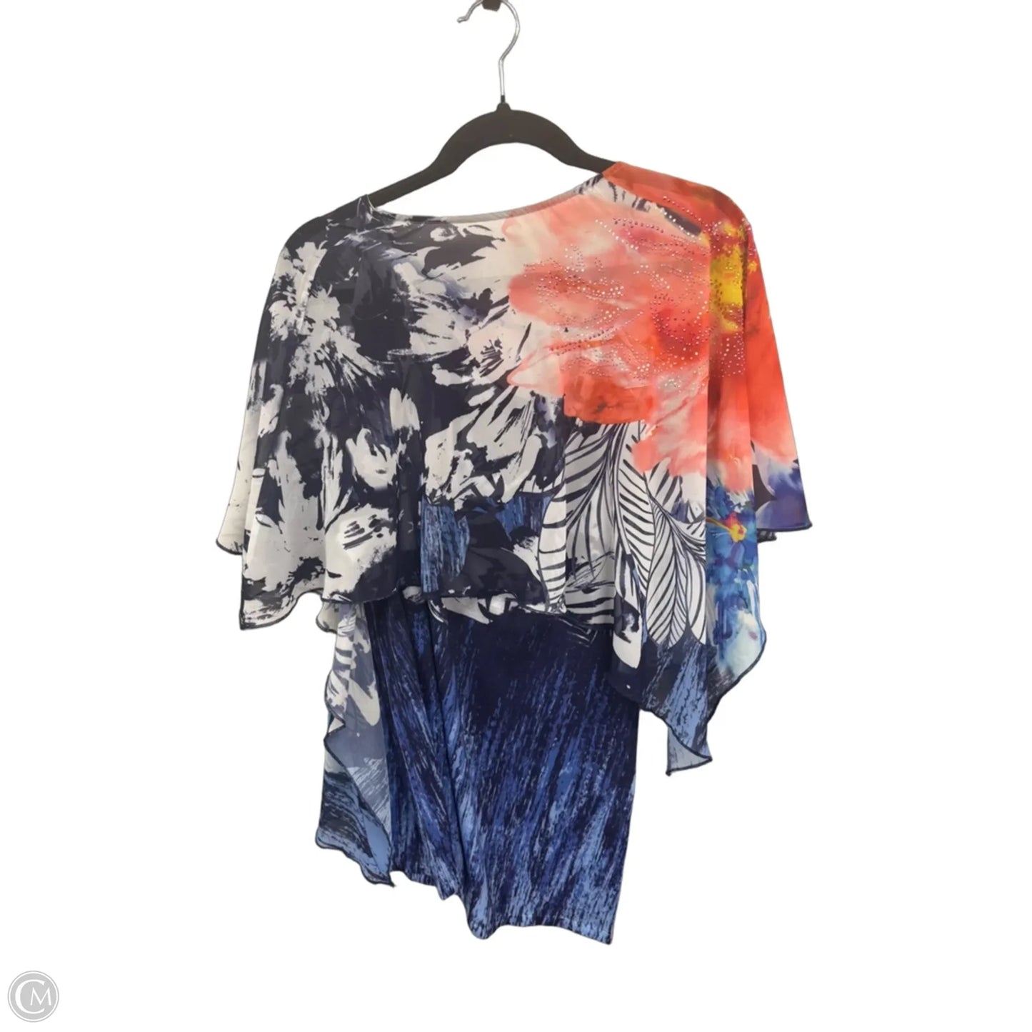 Top Short Sleeve By Avenue In Blue & Pink, Size: Xl