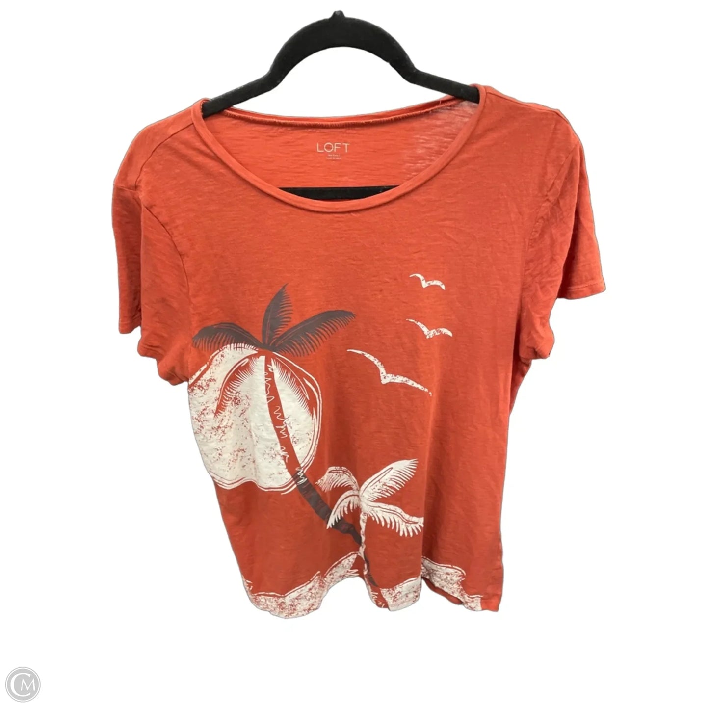 Top Short Sleeve By Loft In Orange, Size: L