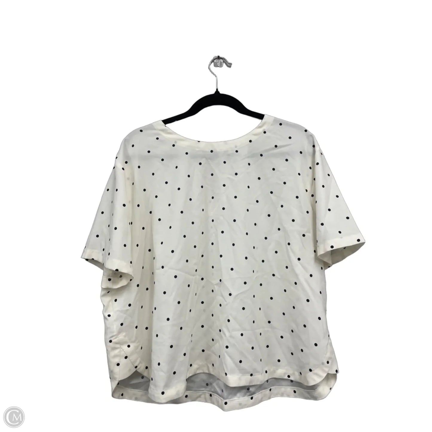 Top Short Sleeve By Loft In Black & Cream, Size: Xl