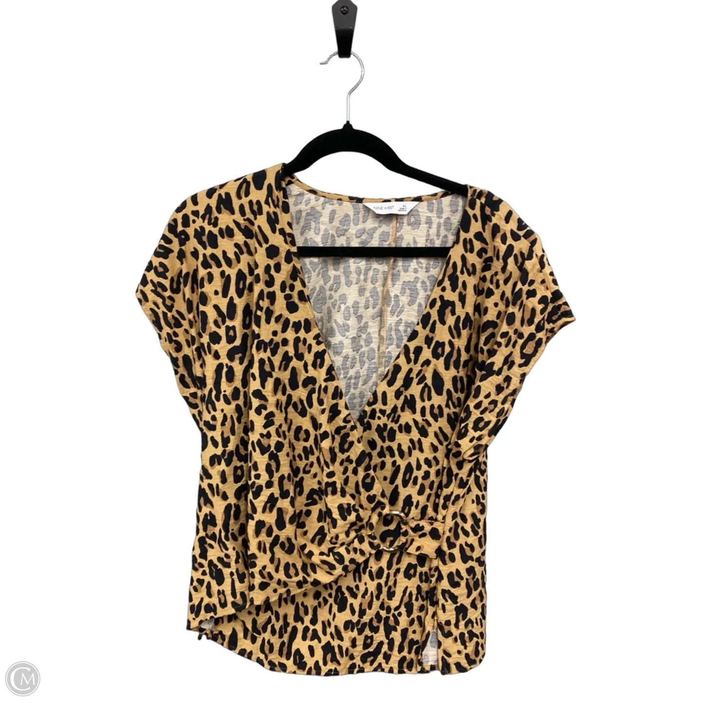 Top Short Sleeve By Nine West In Black & Brown, Size: Xl