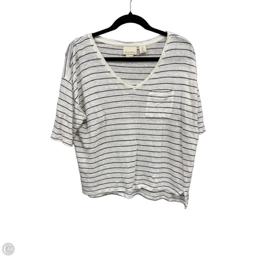 Top Short Sleeve By Cynthia Rowley In Blue & White, Size: M