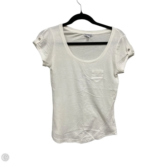Top Short Sleeve By Express In White, Size: S