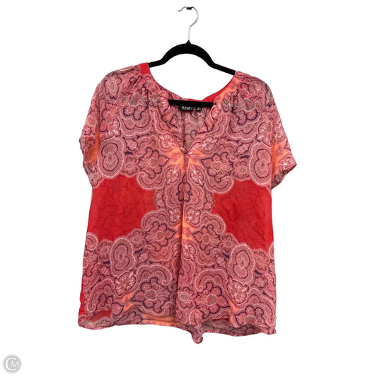 Top Short Sleeve By Ana In Pink & Red, Size: 1x