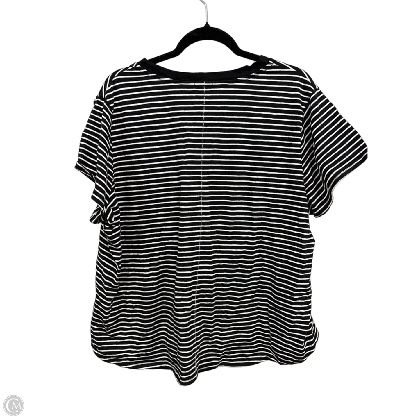 Top Short Sleeve By Splendid In Black & White, Size: 2x