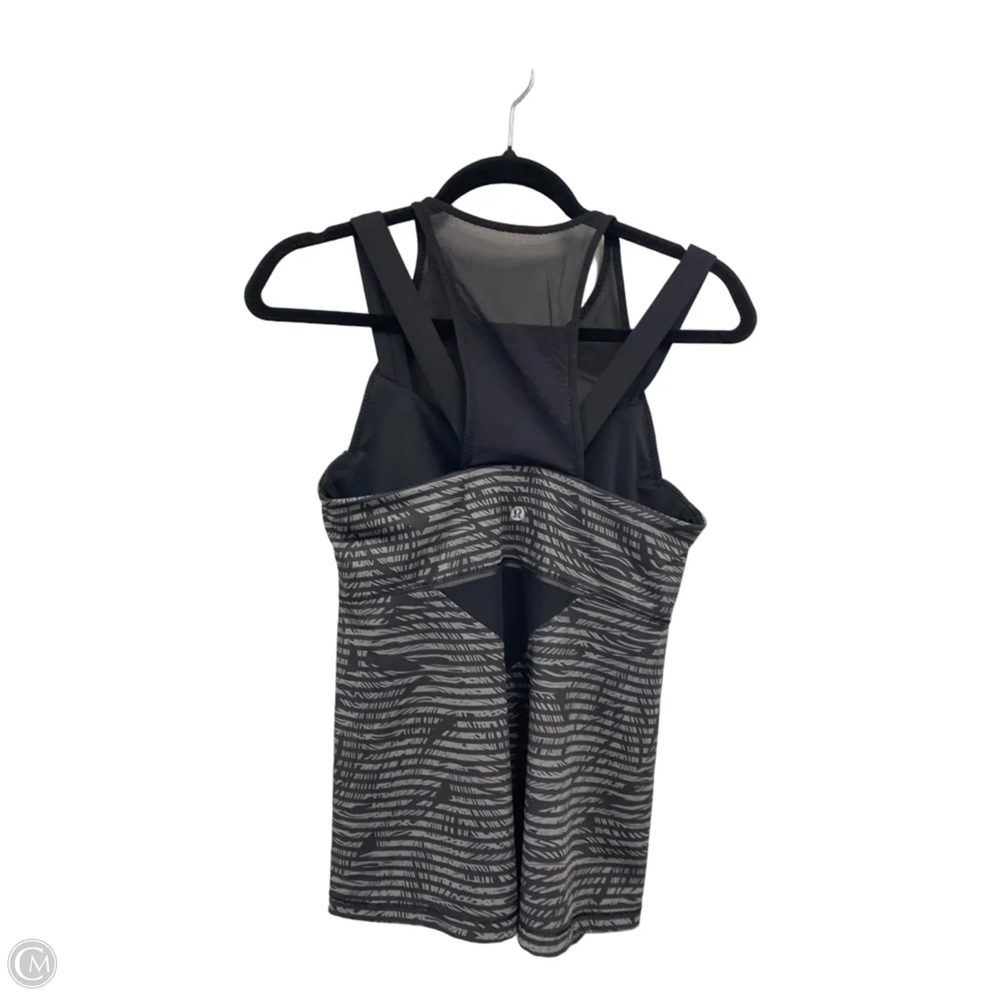Athletic Tank Top By Lululemon In Black & Grey, Size: 8