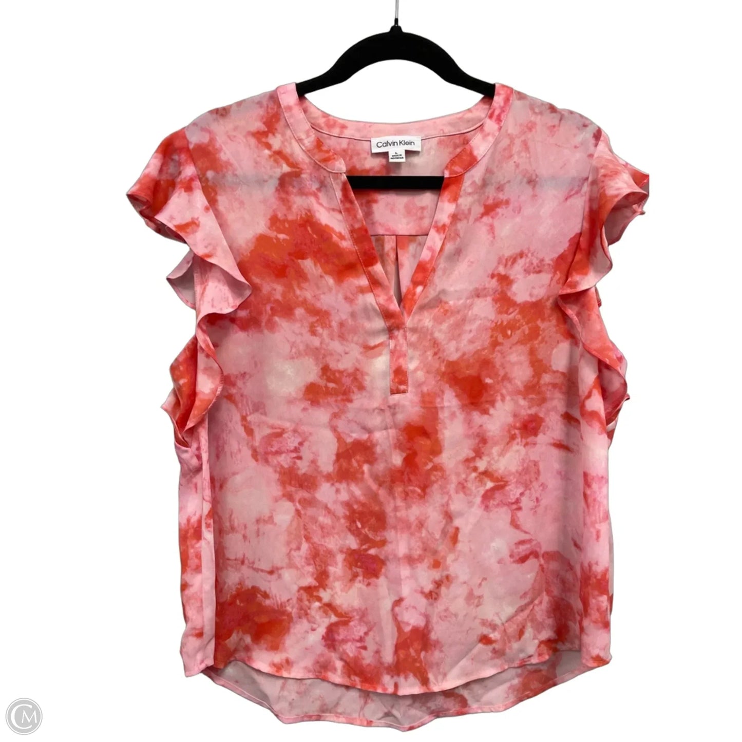 Top Short Sleeve By Calvin Klein In Pink, Size: L