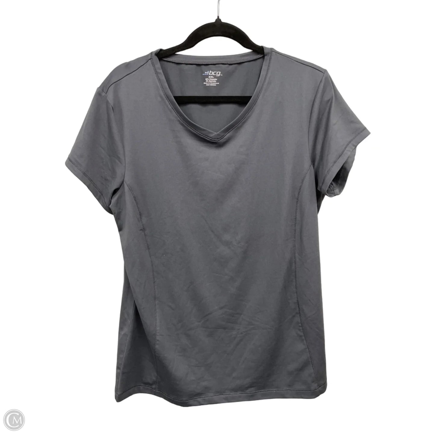 Athletic Top Short Sleeve By Bcg In Grey, Size: Xxl