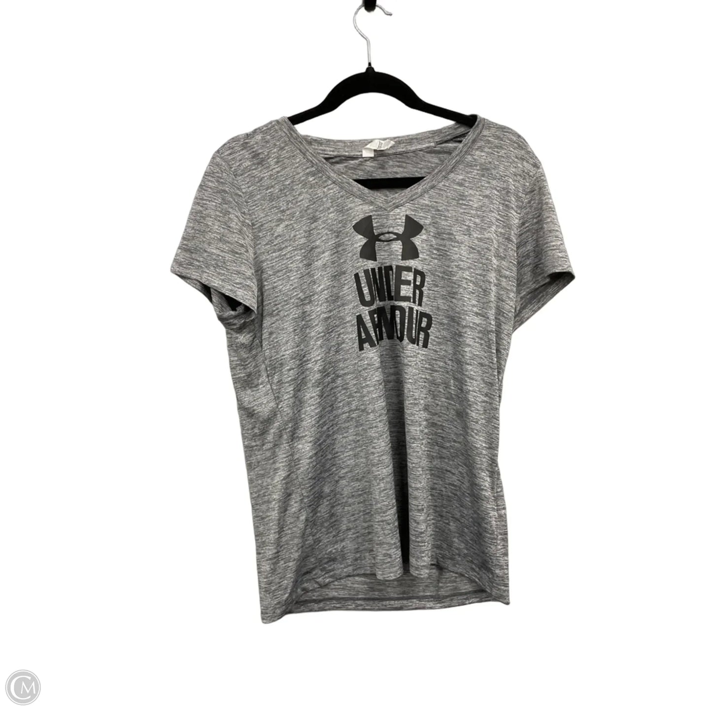 Athletic Top Short Sleeve By Under Armour In Grey, Size: L