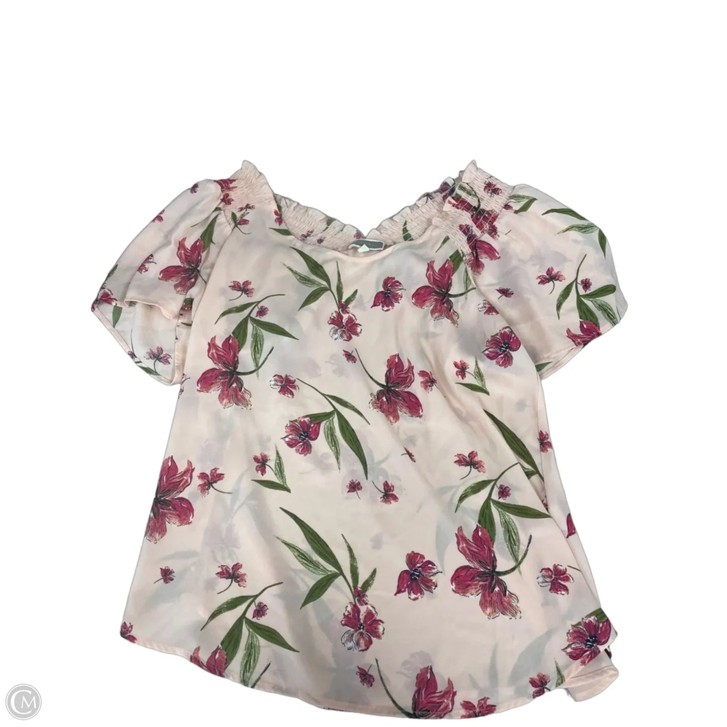 Top Short Sleeve By Pleione In Floral Print, Size: S