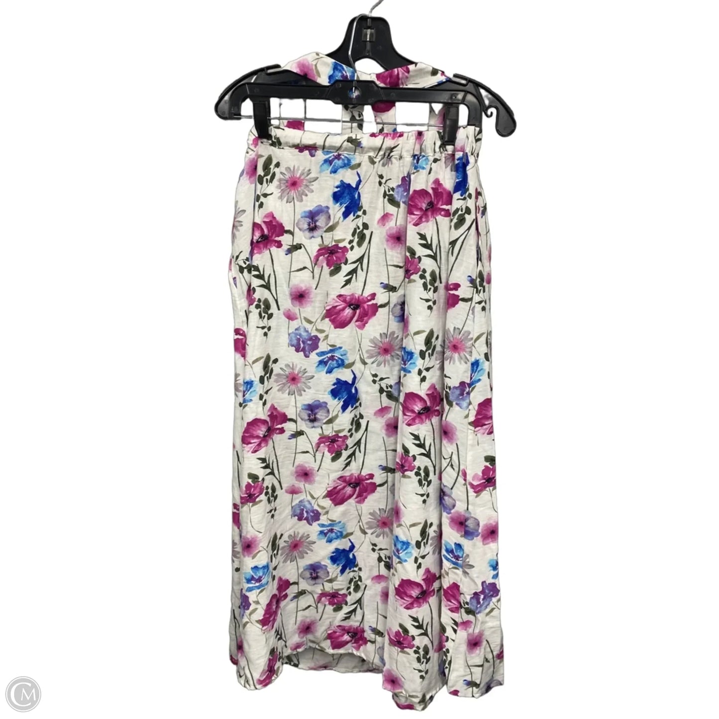 Skirt Set 2pc By Haute Monde In Purple & White, Size: L