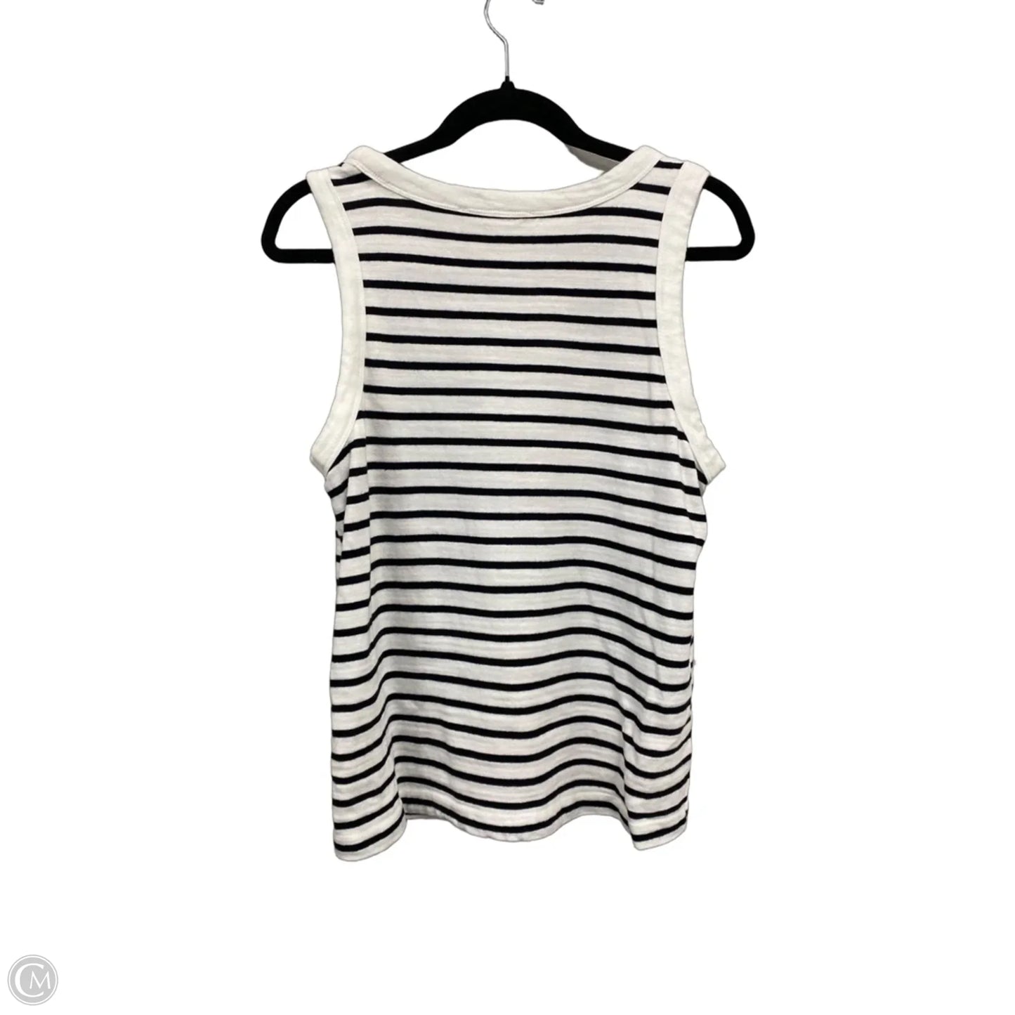 Top Sleeveless By Loft In Black & White, Size: L