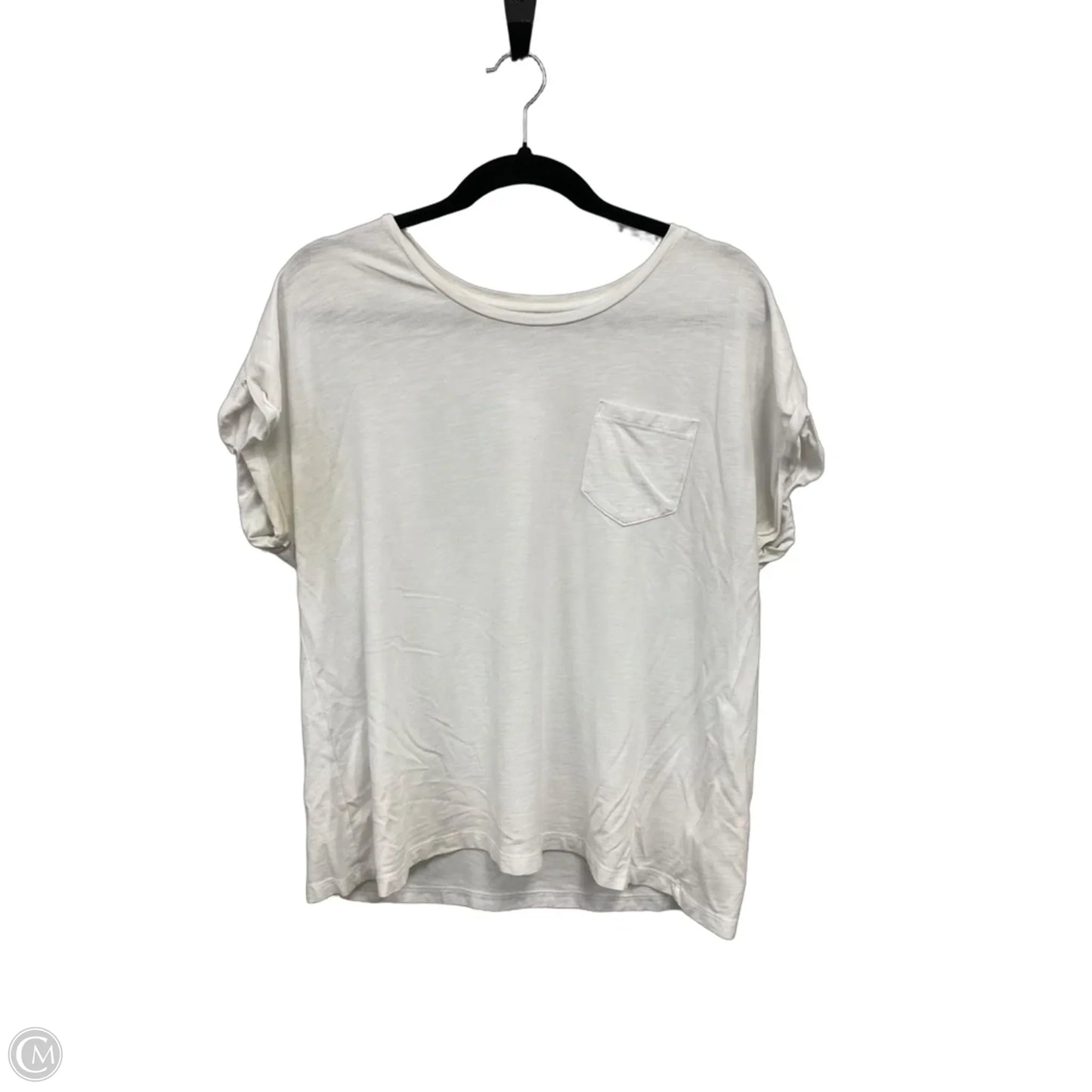 Top Short Sleeve Basic By Max Studio In White, Size: Xl