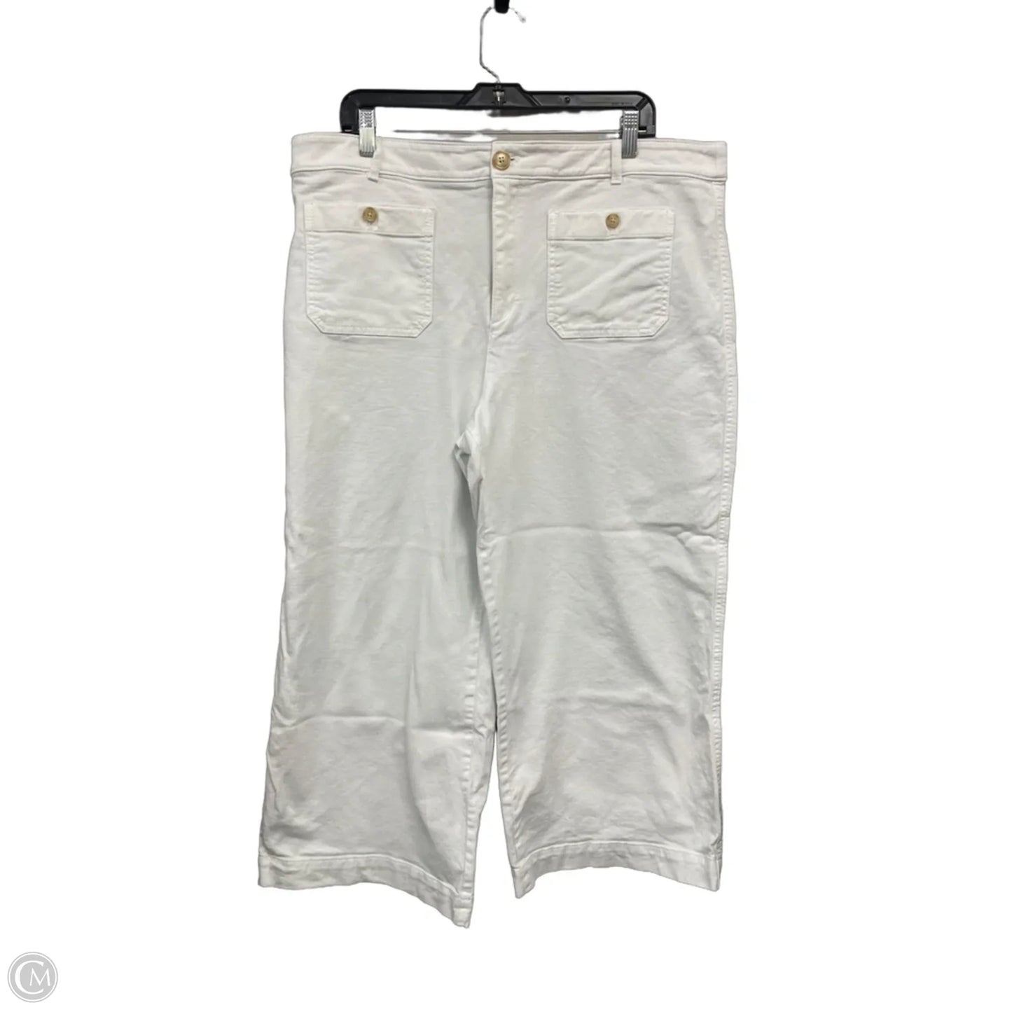 Jeans Wide Leg By Loft In White, Size: 18