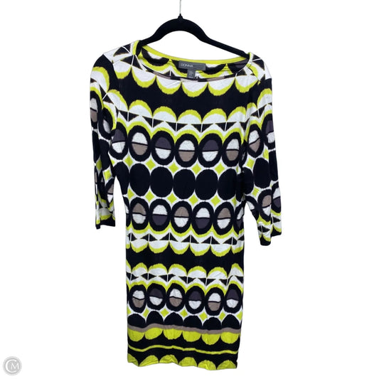 Dress Casual Midi By Donna Ricco In Black & Green, Size: M