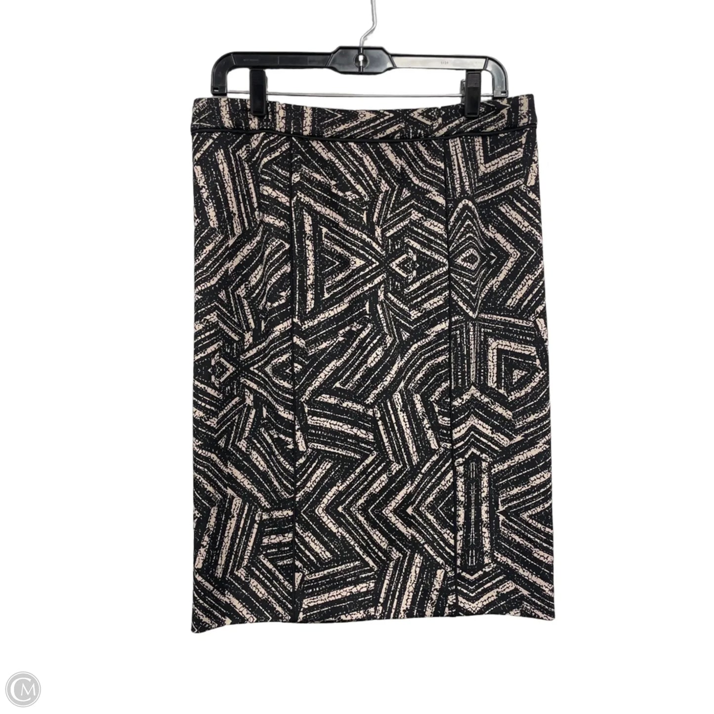 Skirt Midi By Calvin Klein In Black & Tan, Size: 10