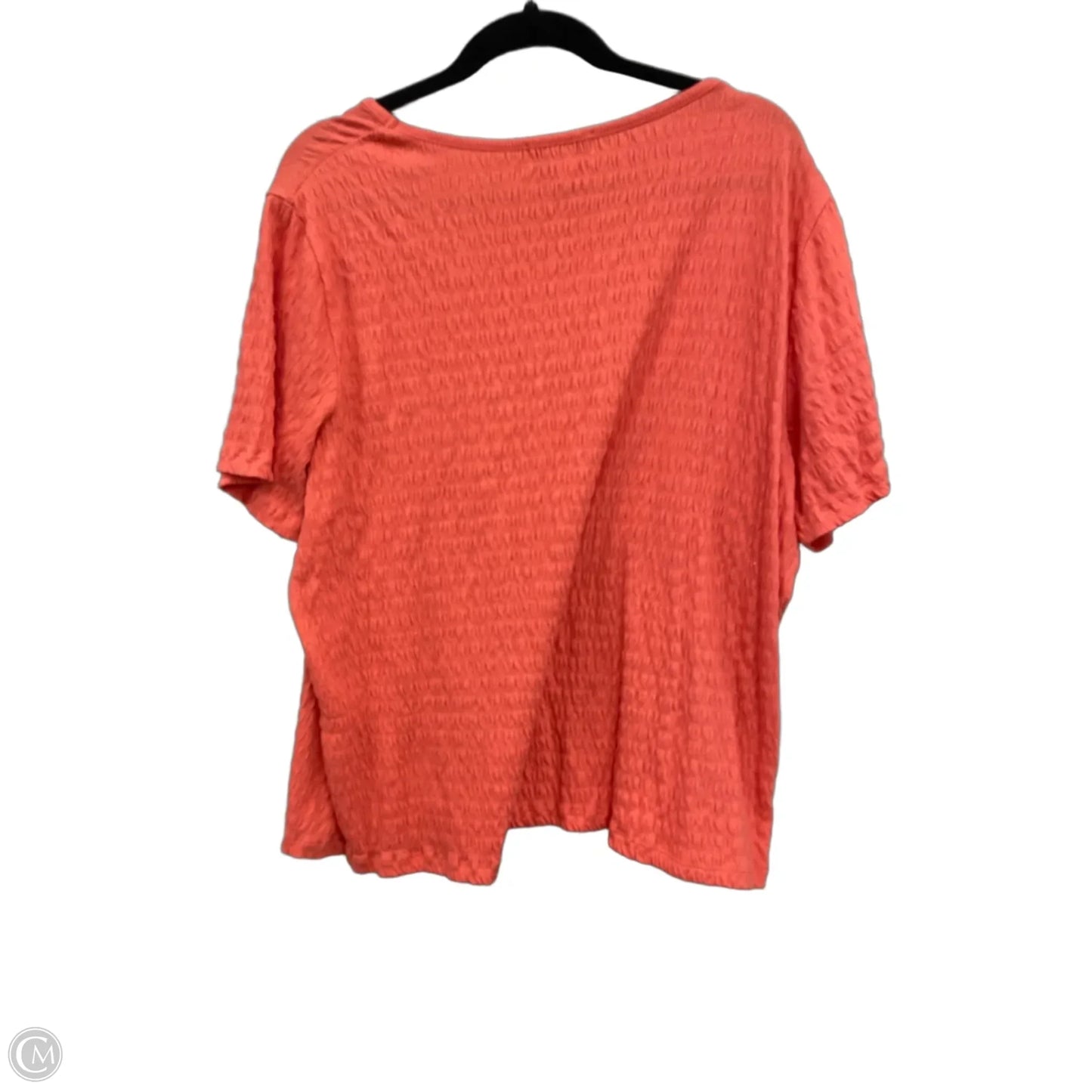 Top Short Sleeve By Appleseeds In Coral, Size: 1x
