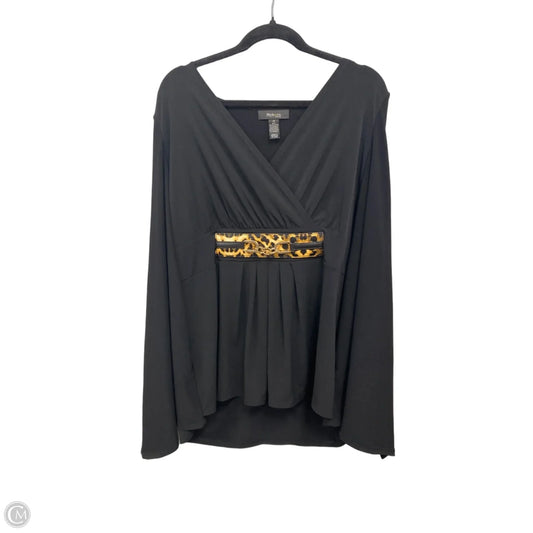 Top Long Sleeve By Style And Co Collection Women In Black & Gold, Size: 1x