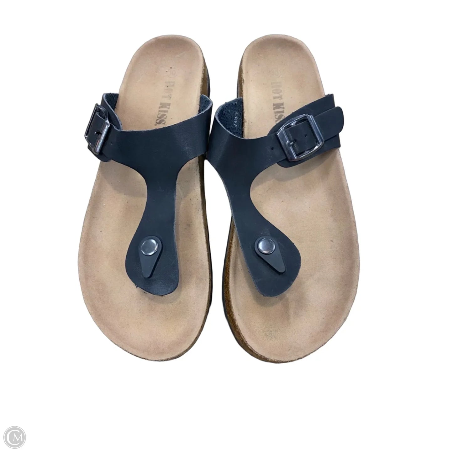 Sandals Flats By Hot Kiss In Black & Brown, Size: 10
