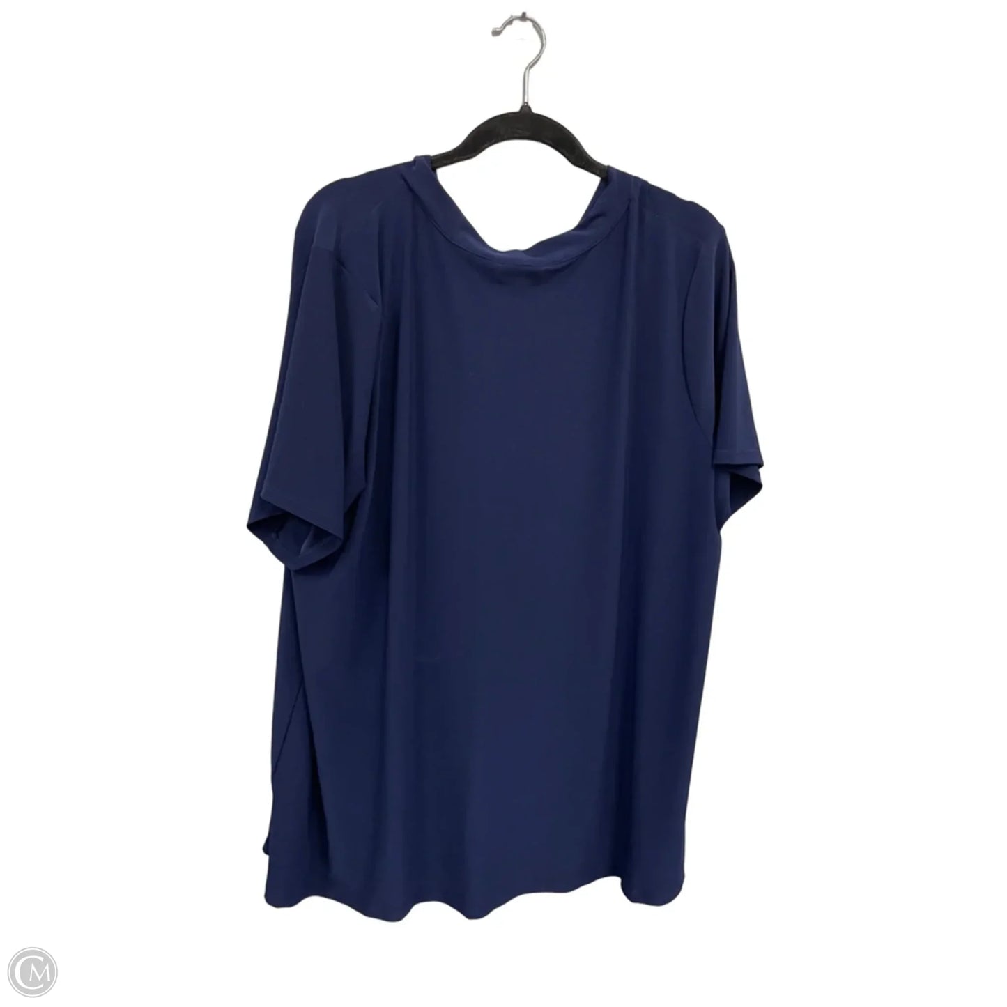 Top Short Sleeve By Dennis Basso Qvc In Blue, Size: 2x