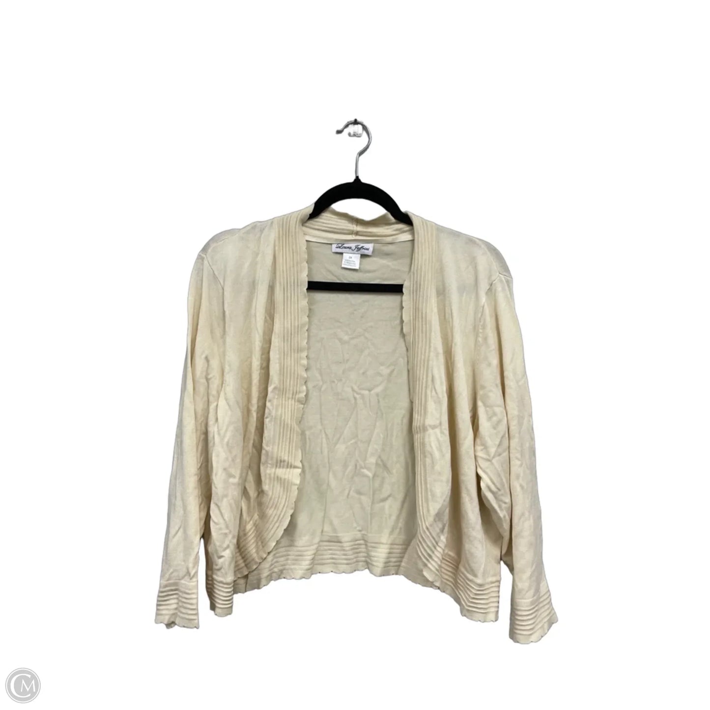 Sweater Cardigan By Clothes Mentor In Cream, Size: 2x