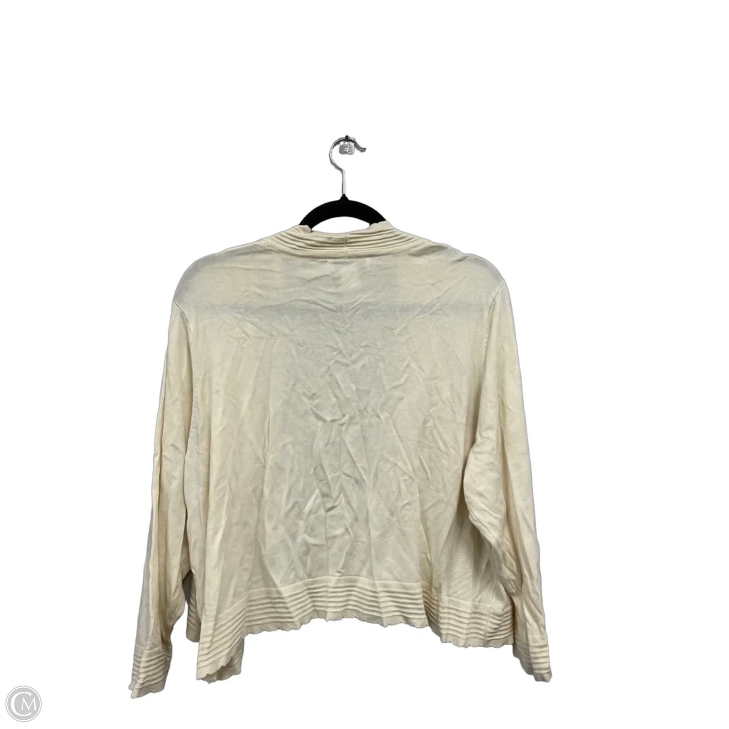 Sweater Cardigan By Clothes Mentor In Cream, Size: 2x