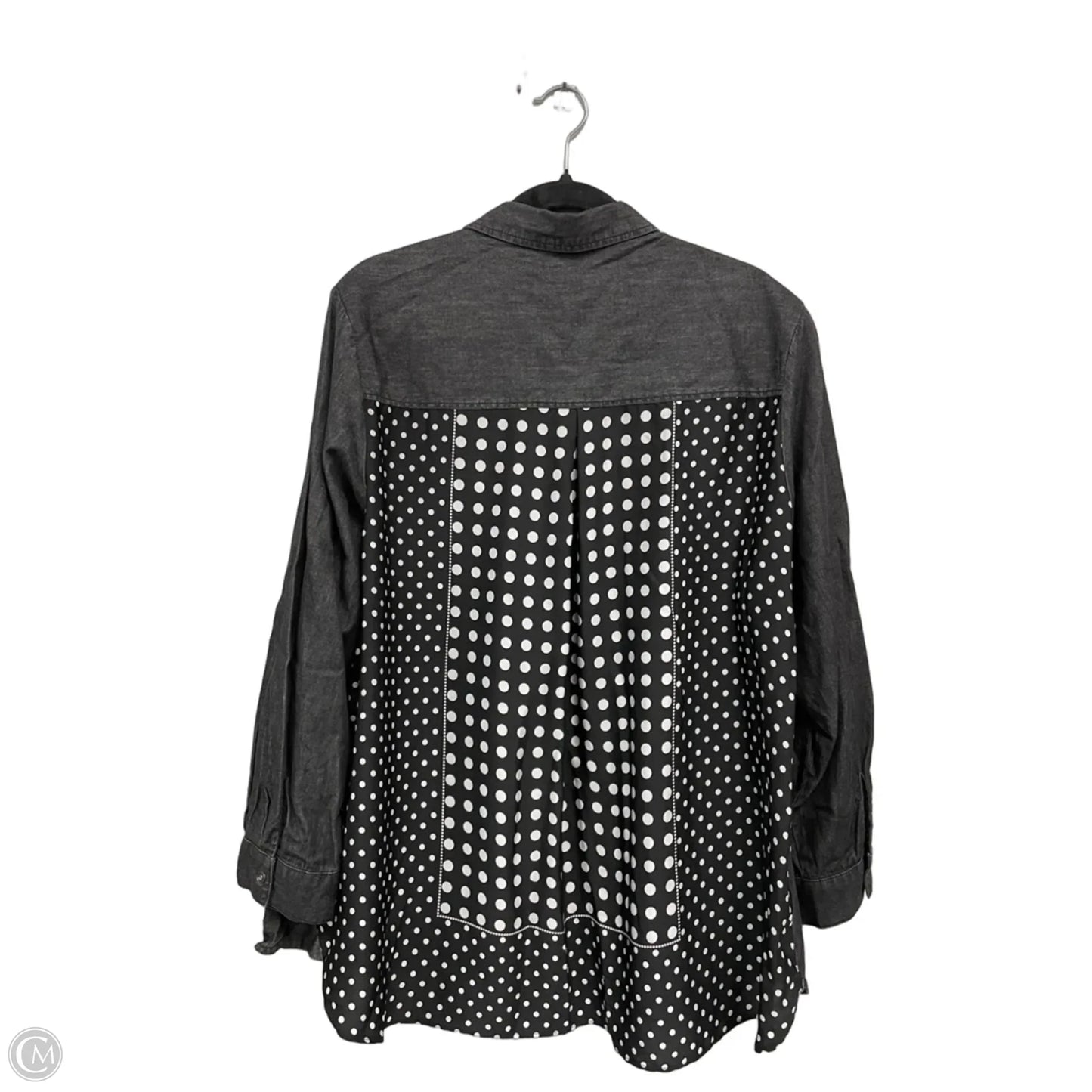 Top Long Sleeve By Jane And Delancey In Black & White, Size: 1x