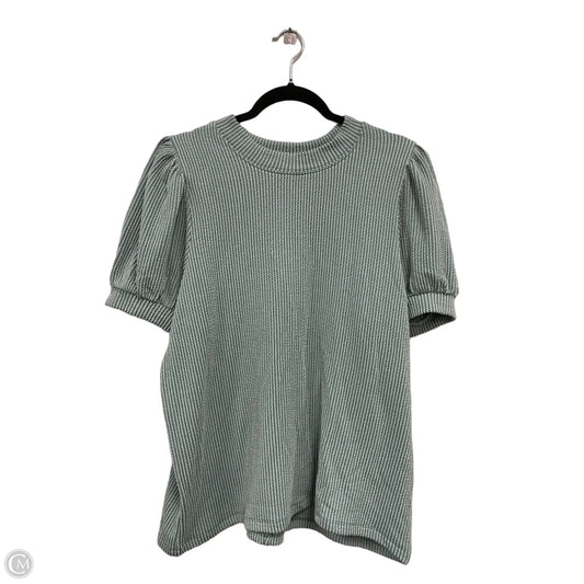 Top Short Sleeve By Zenana In Green, Size: L