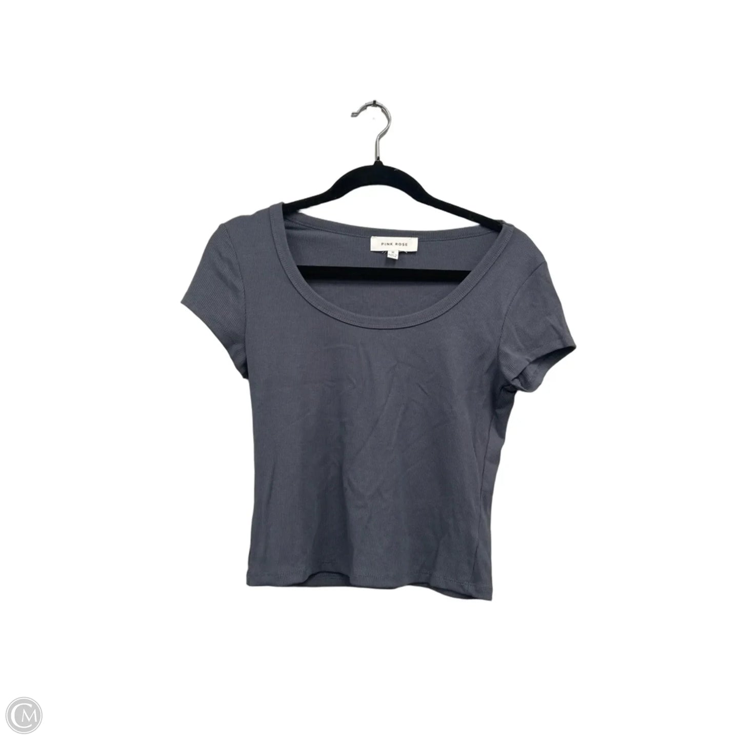 Top Short Sleeve Basic By Pink Rose In Grey, Size: M