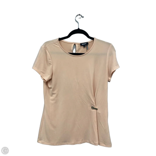 Top Short Sleeve By Dkny In Peach, Size: M