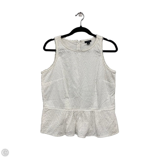 Top Sleeveless By Ann Taylor In White, Size: 10