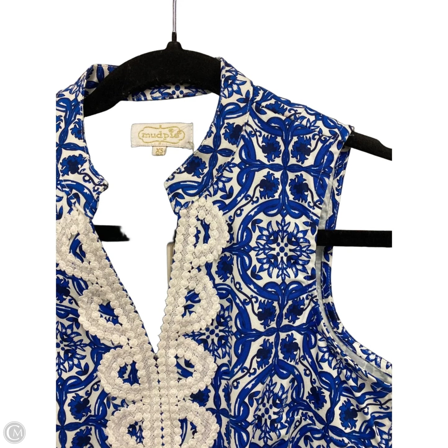 Dress Casual Midi By Mudpie In Blue & White, Size: Xs
