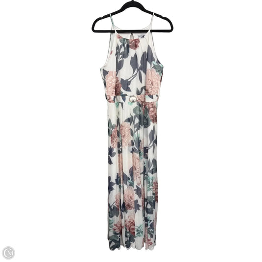 Dress Casual Maxi By Clothes Mentor In Blue & White, Size: 14