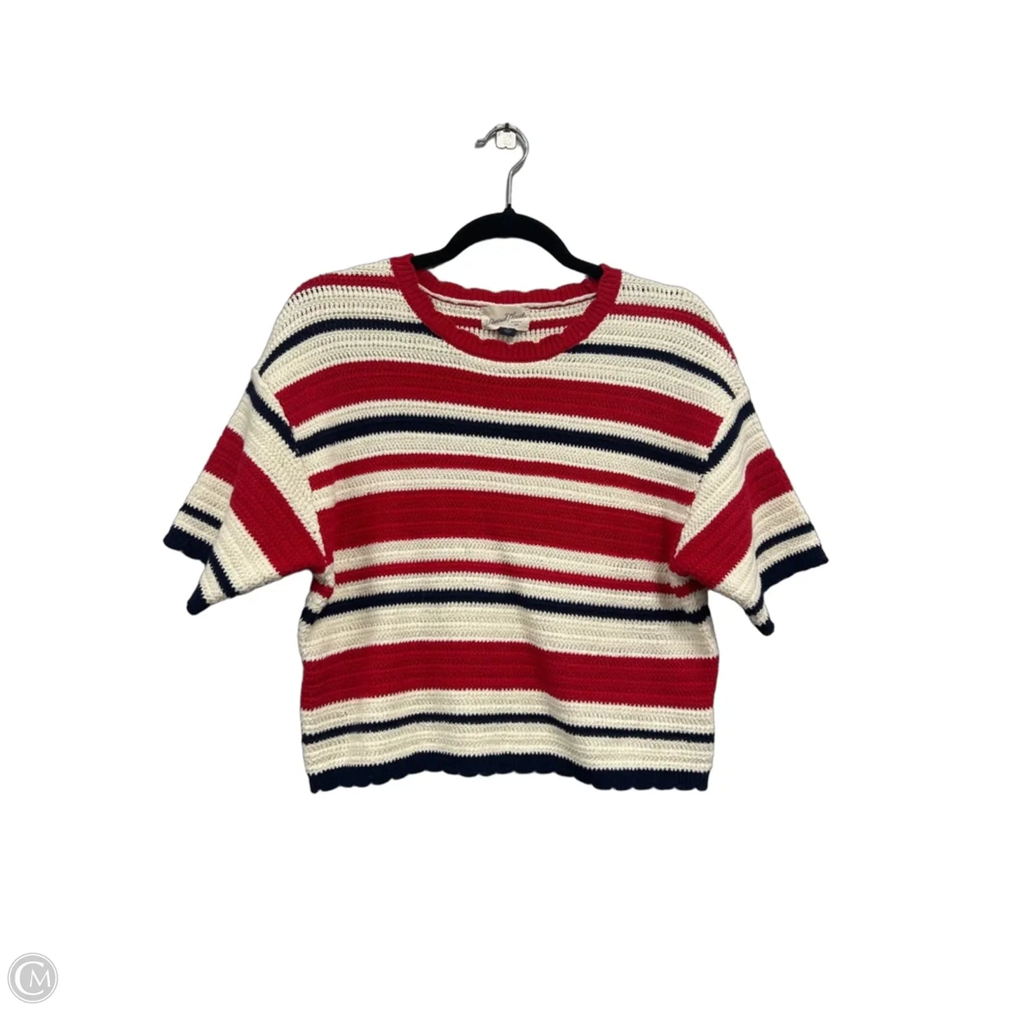 Sweater Short Sleeve By Universal Thread In Red & White, Size: M