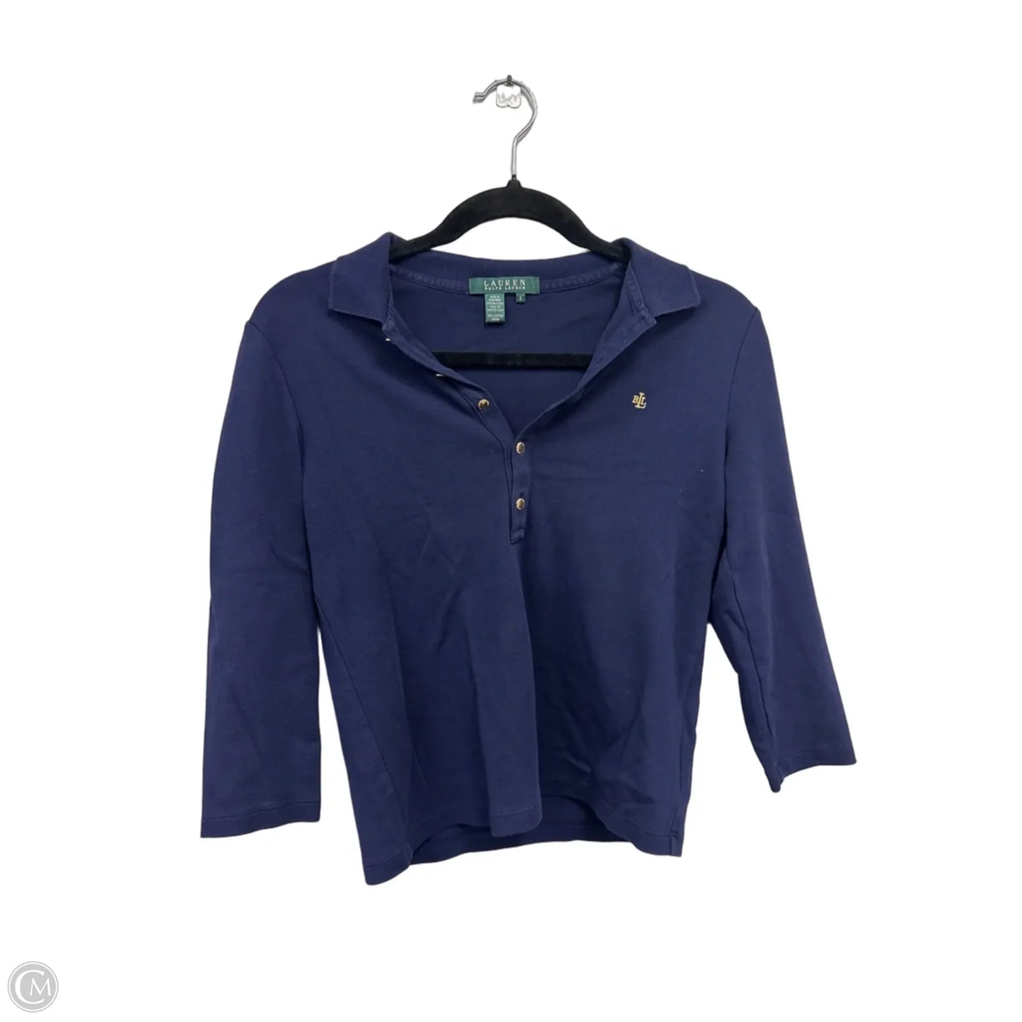 Top 3/4 Sleeve By Lauren By Ralph Lauren In Blue, Size: S
