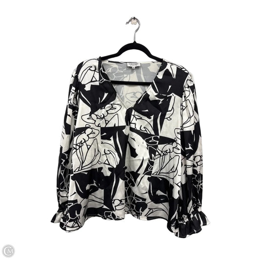 Blouse Long Sleeve By Crosby In Black & White, Size: Xl