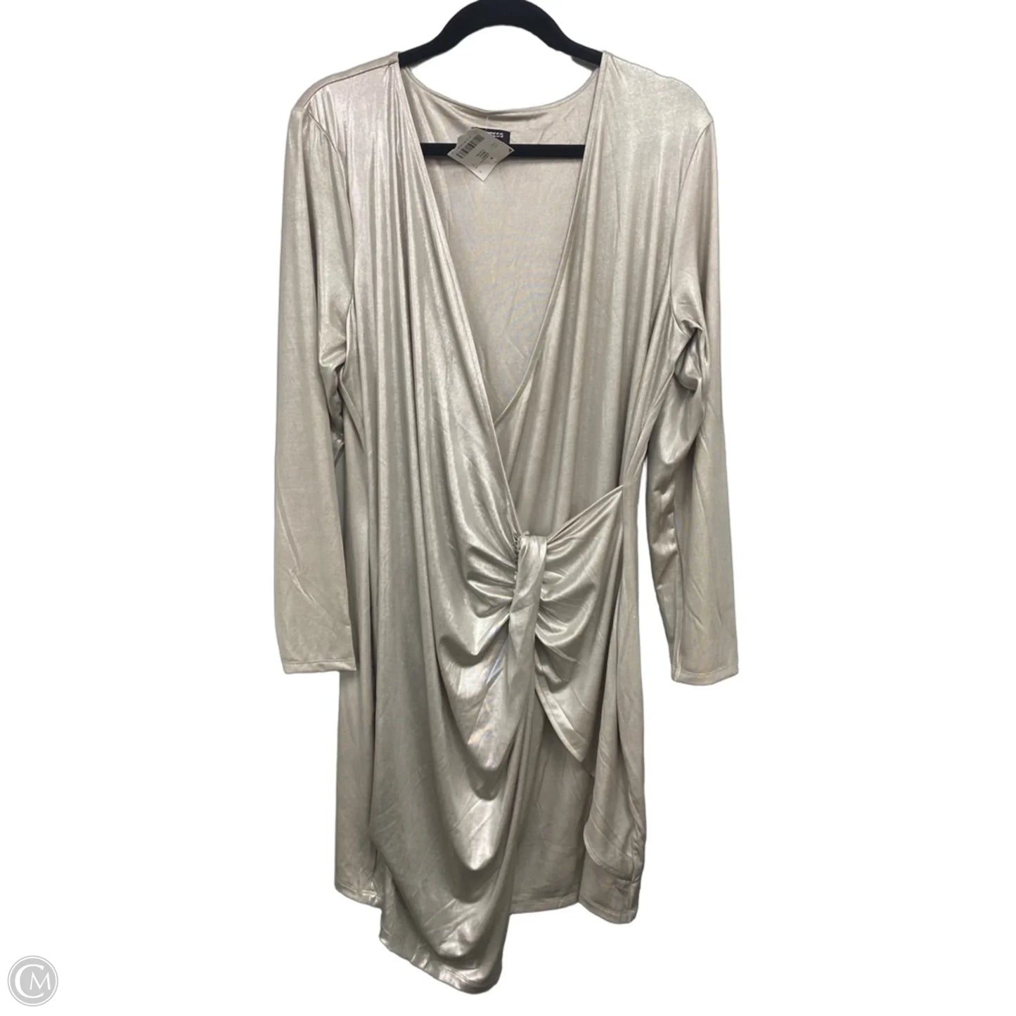 Dress Party Midi By Express In Silver, Size: Xl