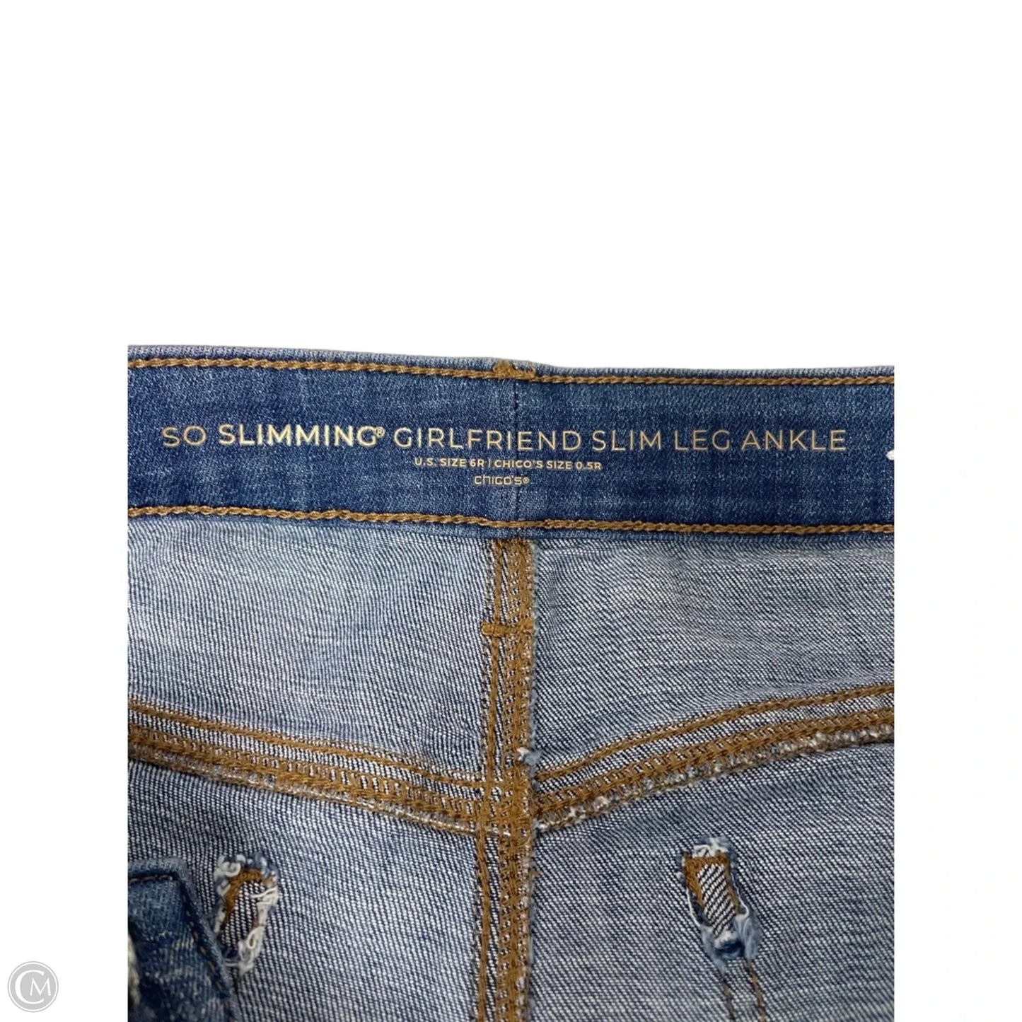 Jeans Skinny By Chicos In Blue Denim, Size: 6