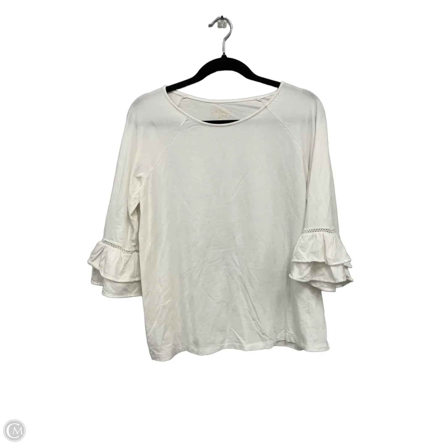 Top 3/4 Sleeve Designer By Lilly Pulitzer In White, Size: L