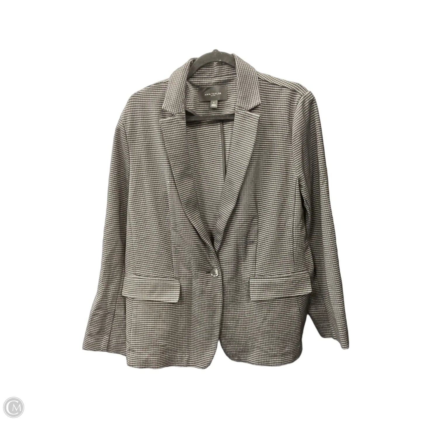 Blazer By Ann Taylor In Black & White, Size: 16