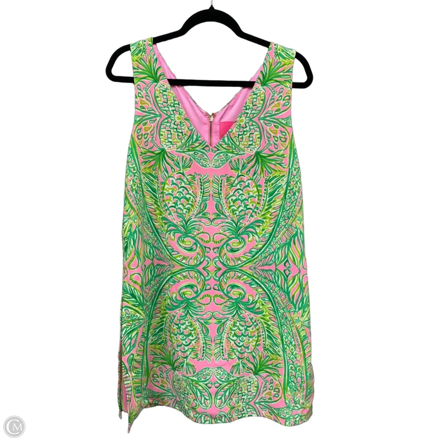 Dress Designer By Lilly Pulitzer In Green & Pink, Size: 12