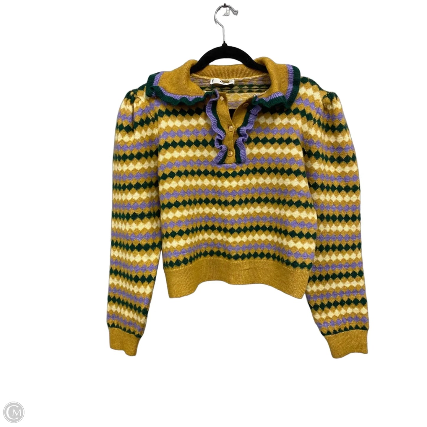 Sweater By Mng In Green & Tan, Size: L